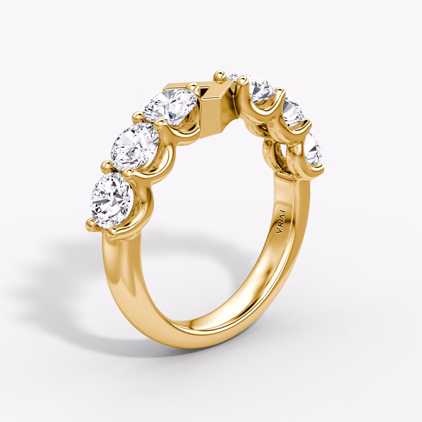The V Eternity Band | Round Brilliant | 18k | Yellow Gold | bandStyle: half | caratWeight: 1.5ct