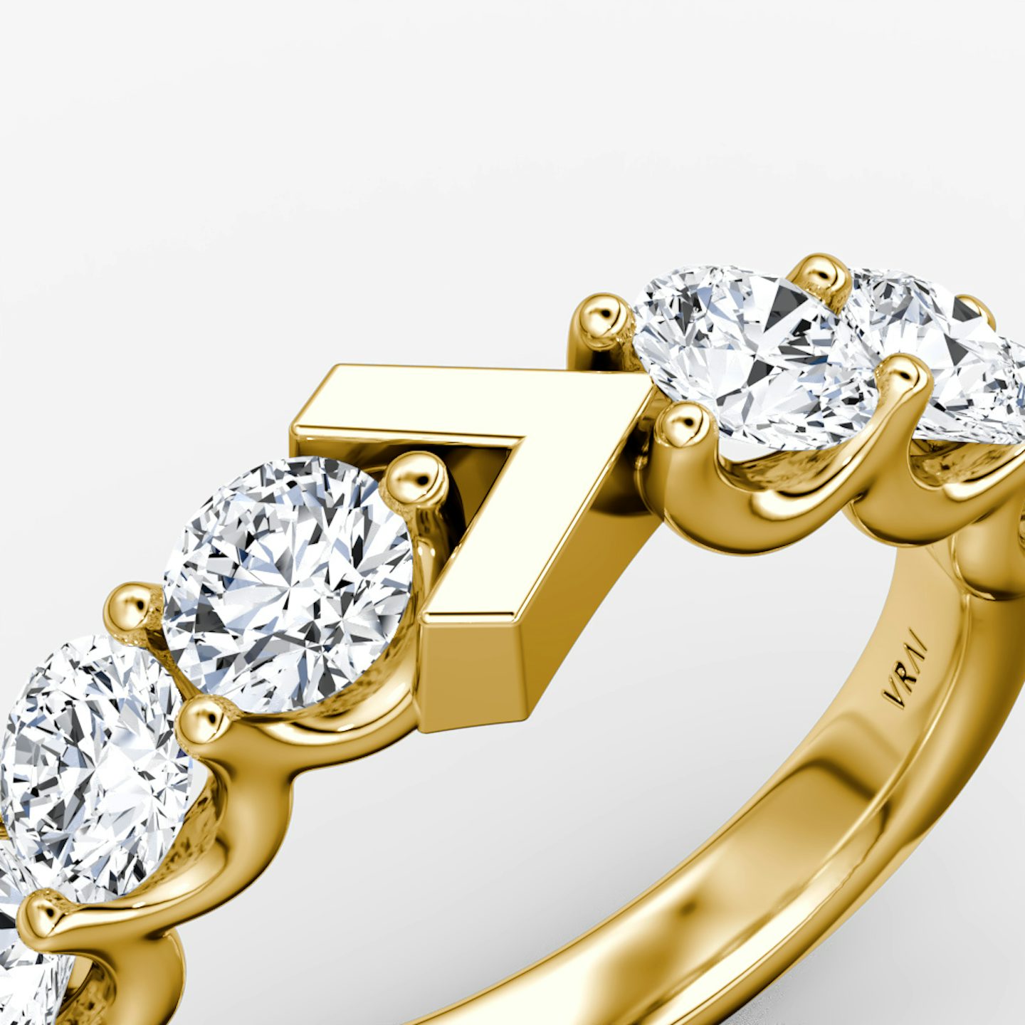 The V Eternity Band | Round Brilliant | 18k | Yellow Gold | bandStyle: half | caratWeight: 1.5ct