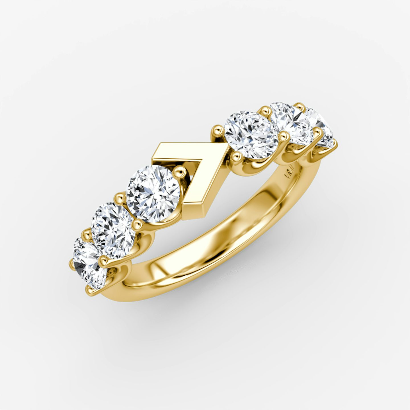 The V Eternity Band | Round Brilliant | 18k | Yellow Gold | bandStyle: half | caratWeight: 1.5ct