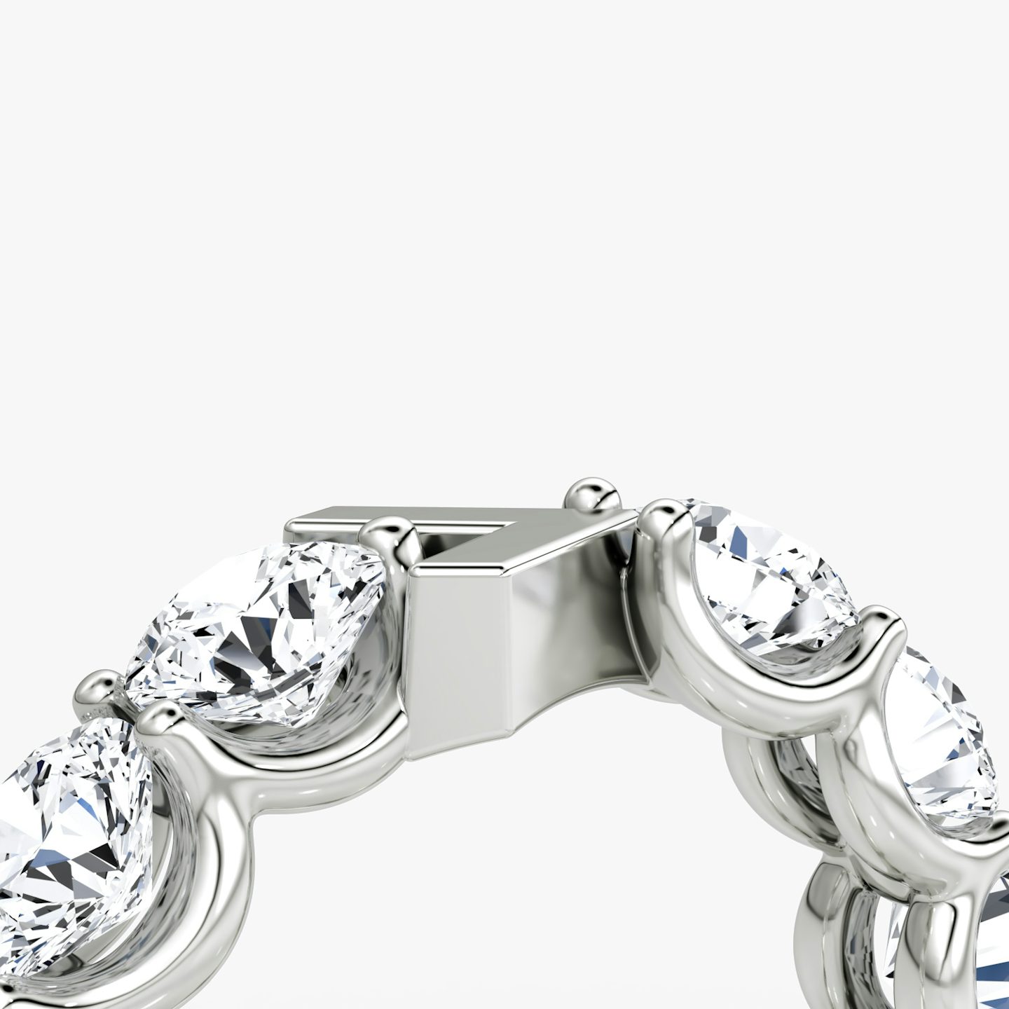 The V Eternity Band | Round Brilliant | 18k | White Gold | bandStyle: half | caratWeight: 3.0ct