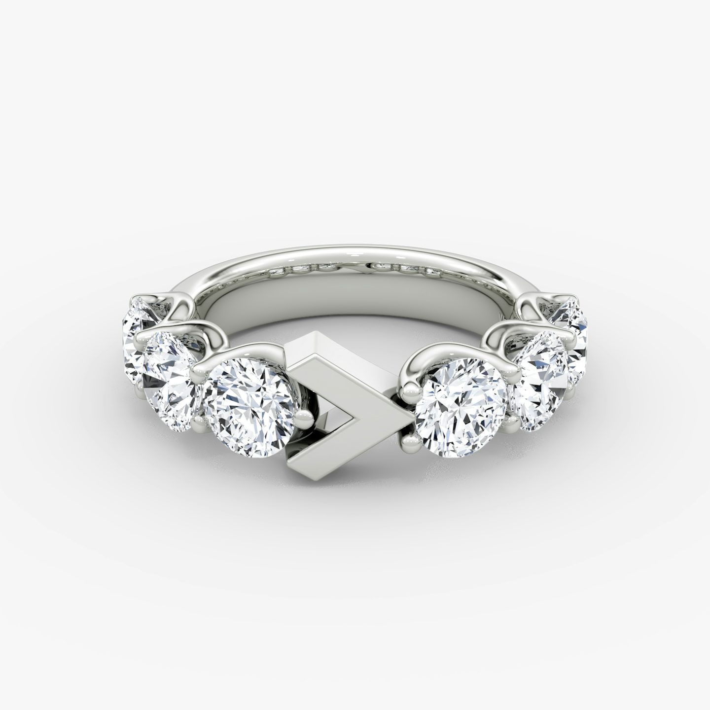 The V Eternity Band | Round Brilliant | 18k | White Gold | bandStyle: half | caratWeight: 3.0ct