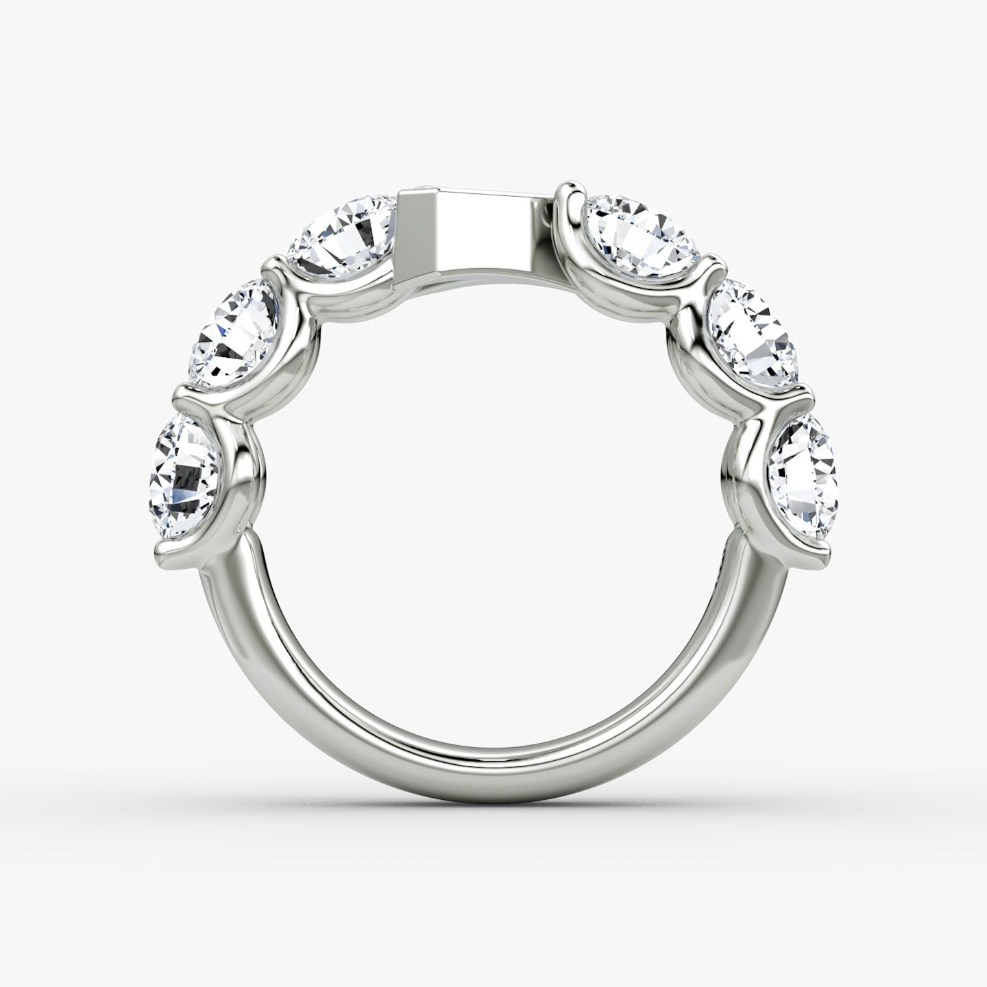 The V Eternity Band | Round Brilliant | 18k | White Gold | bandStyle: half | caratWeight: 3.0ct