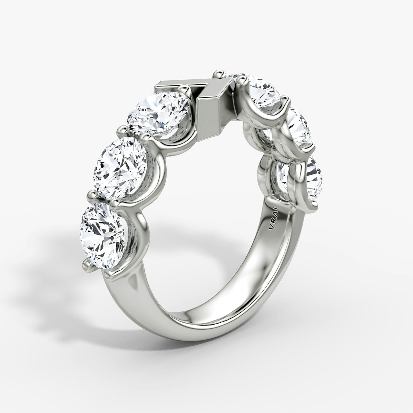 The V Eternity Band | Round Brilliant | 18k | White Gold | bandStyle: half | caratWeight: 3.0ct