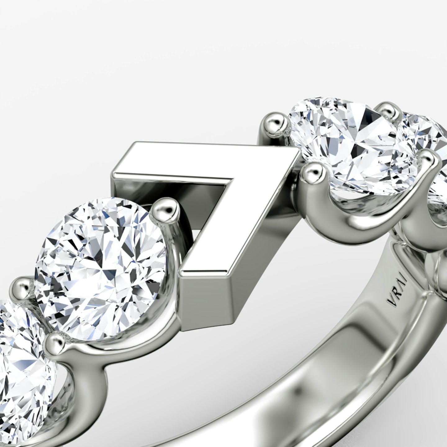 The V Eternity Band | Round Brilliant | 18k | White Gold | bandStyle: half | caratWeight: 3.0ct