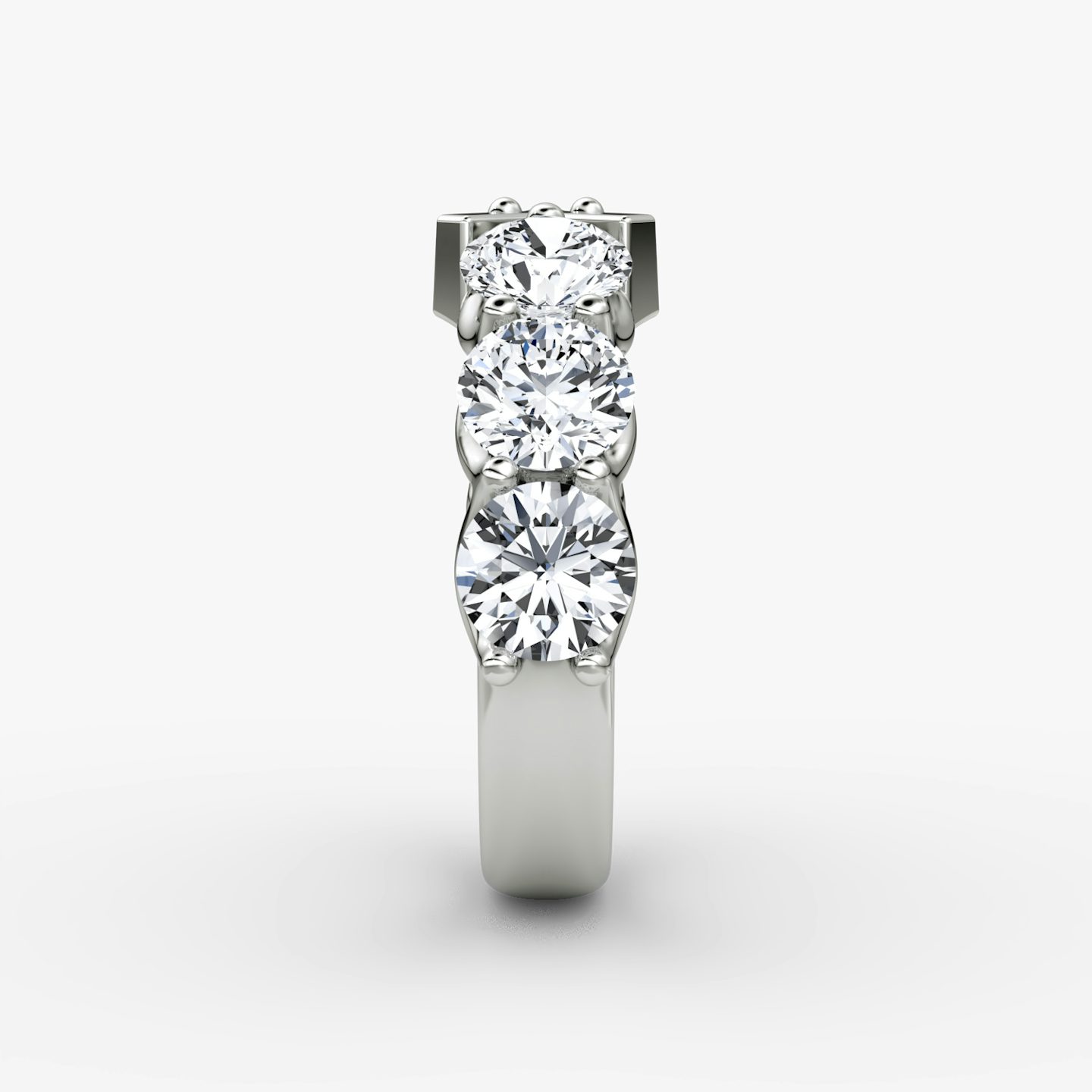 The V Eternity Band | Round Brilliant | 18k | White Gold | bandStyle: half | caratWeight: 3.0ct