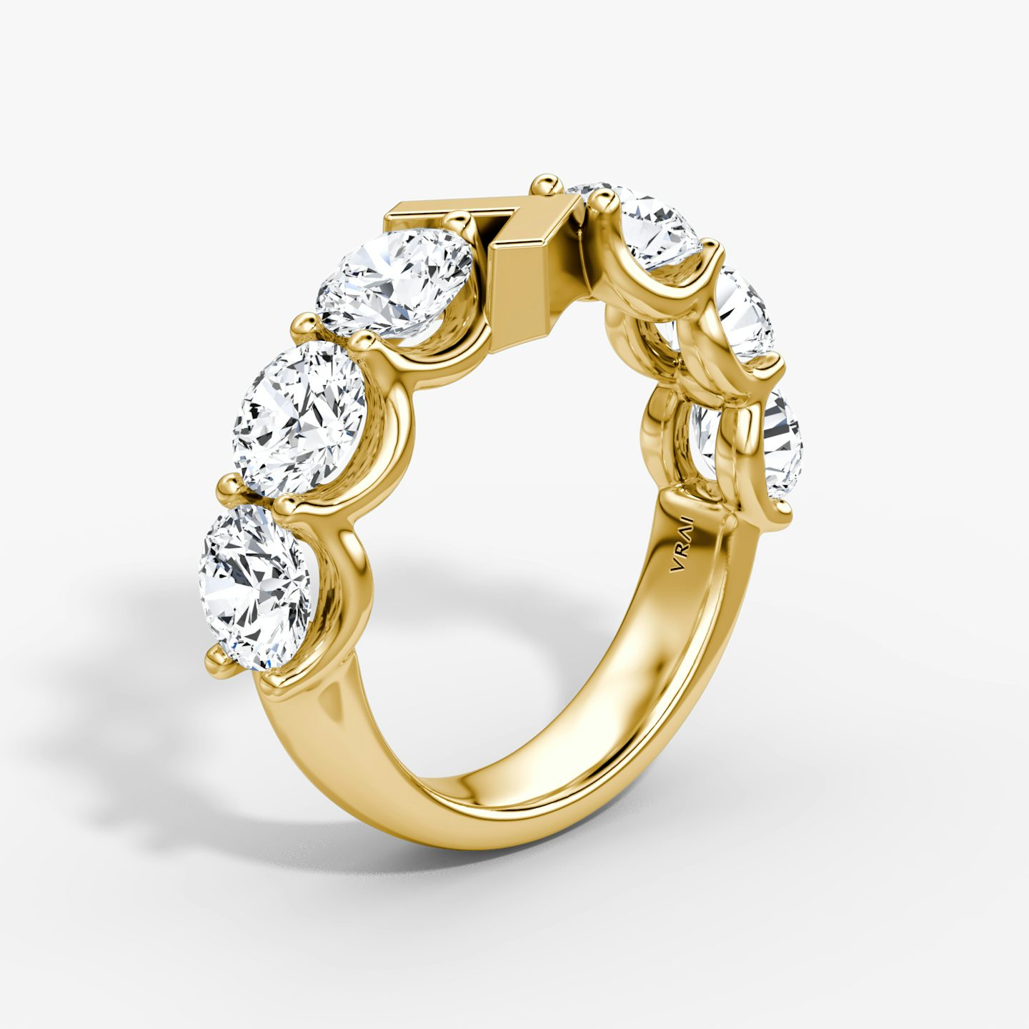 The V Eternity Band | Round Brilliant | 18k | Yellow Gold | bandStyle: half | caratWeight: 3.0ct