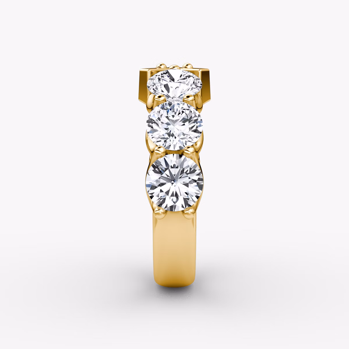 The V Eternity Band | Round Brilliant | 18k | Yellow Gold | bandStyle: half | caratWeight: 3.0ct