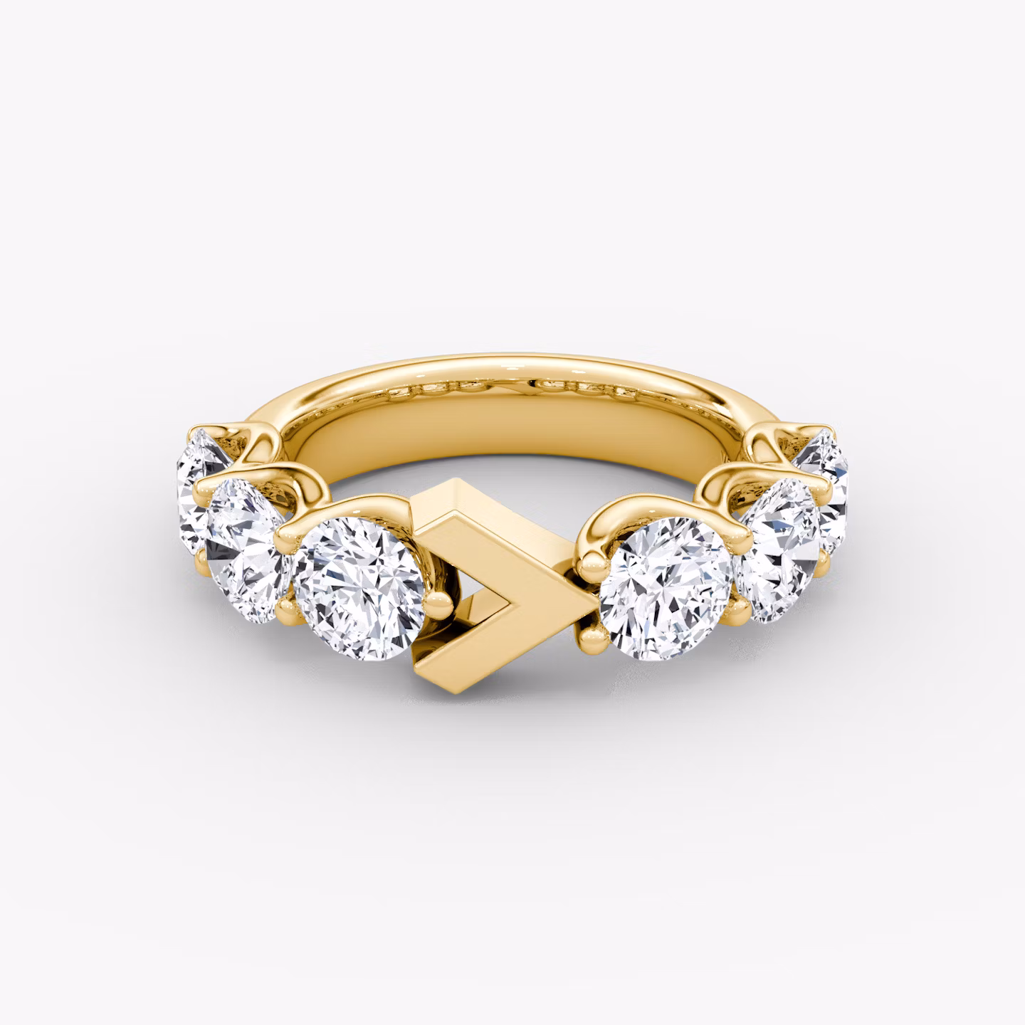 The V Eternity Band | Round Brilliant | 18k | Yellow Gold | bandStyle: half | caratWeight: 3.0ct