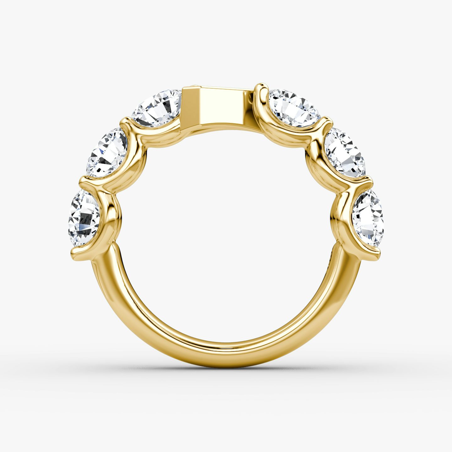 The V Eternity Band | Round Brilliant | 18k | Yellow Gold | bandStyle: half | caratWeight: 3.0ct