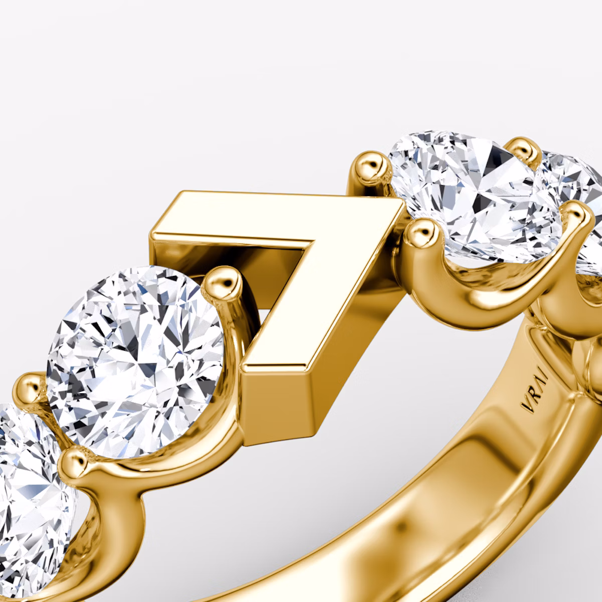 The V Eternity Band | Round Brilliant | 18k | Yellow Gold | bandStyle: half | caratWeight: 3.0ct
