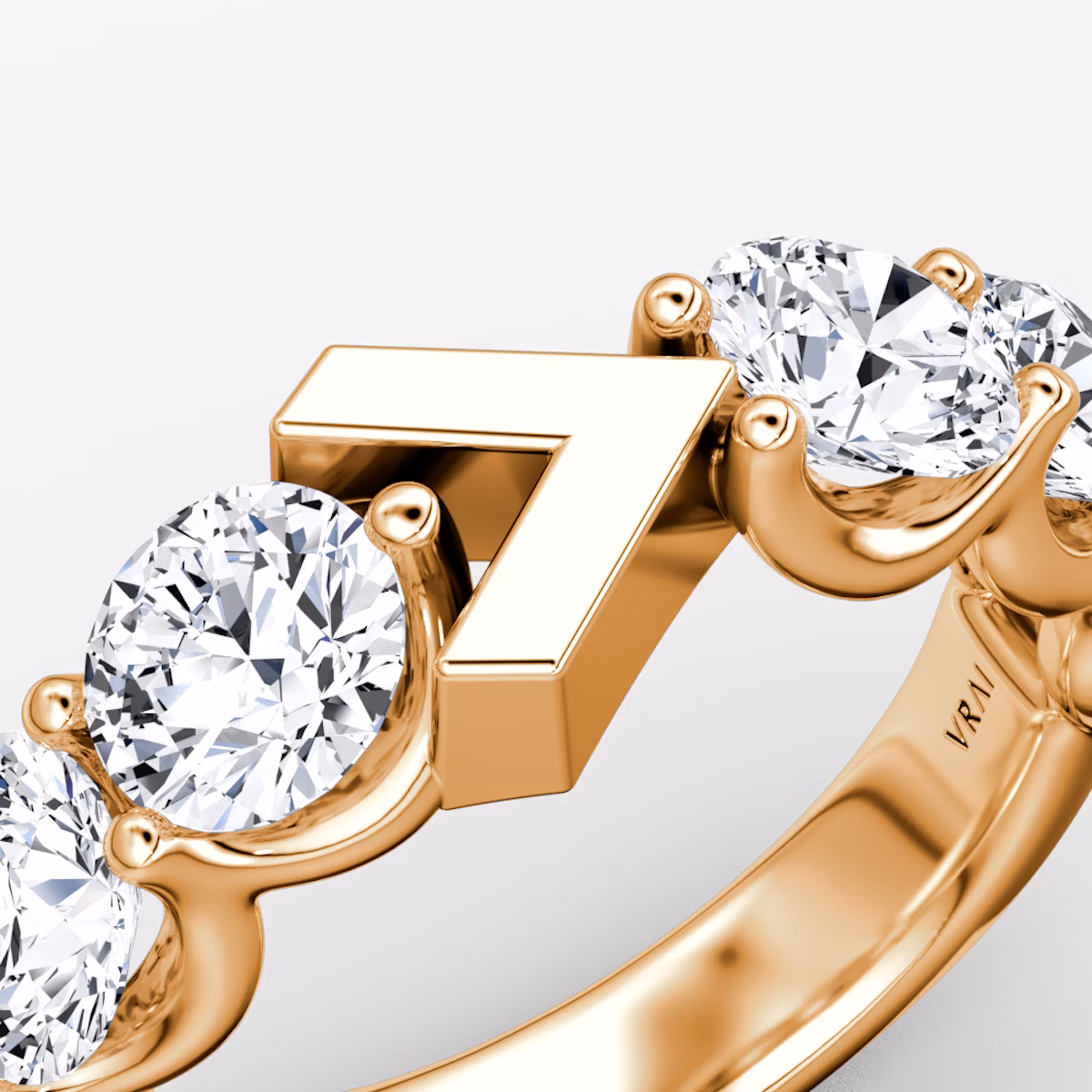 The V Eternity Band | Round Brilliant | 14k | Rose Gold | bandStyle: half | caratWeight: 3.0ct