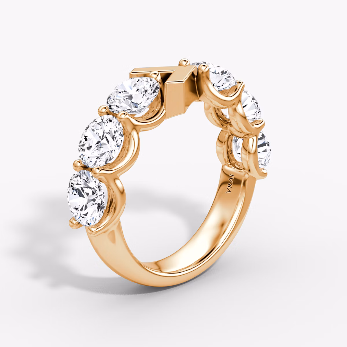 The V Eternity Band | Round Brilliant | 14k | Rose Gold | bandStyle: half | caratWeight: 3.0ct