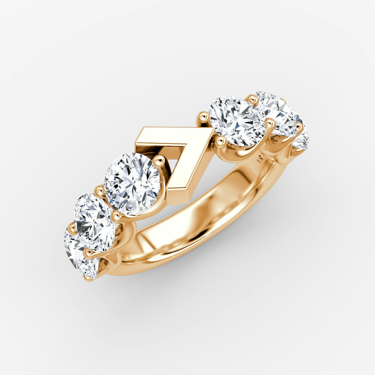 The V Eternity Band | Round Brilliant | 14k | Rose Gold | bandStyle: half | caratWeight: 3.0ct