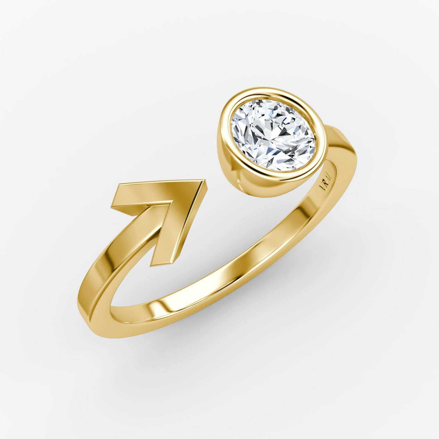 Bague Arrow Cuff | Rond Brillant | 14k | Or jaune | caratWeight: 0.50ct
