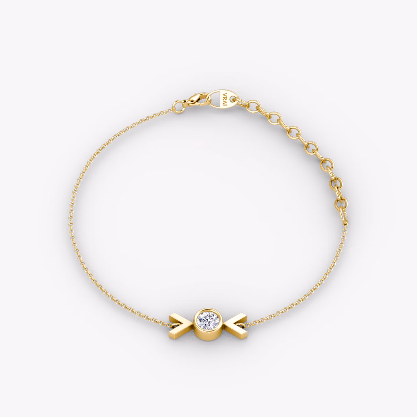 Arrow Bracelet Round Brilliant | Yellow Gold