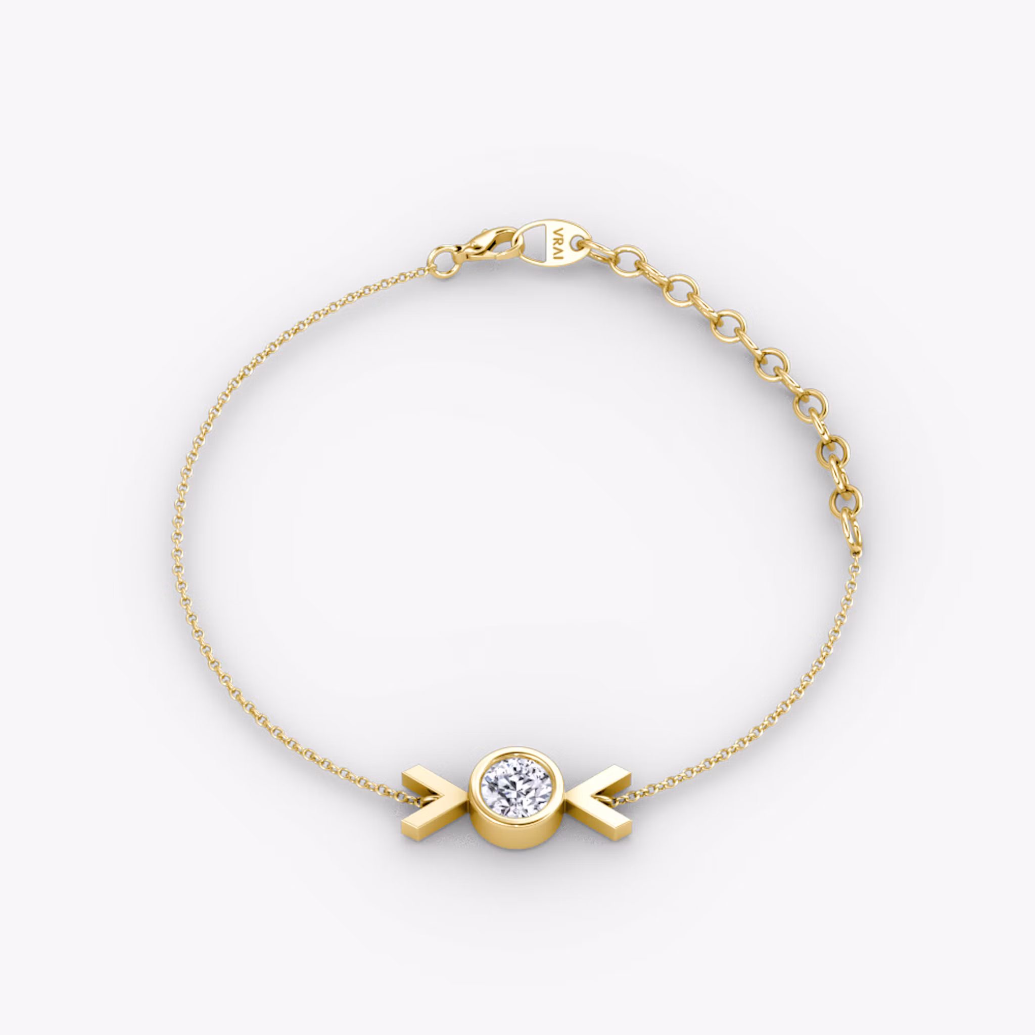 Arrow Bracelet Round Brilliant | Yellow Gold