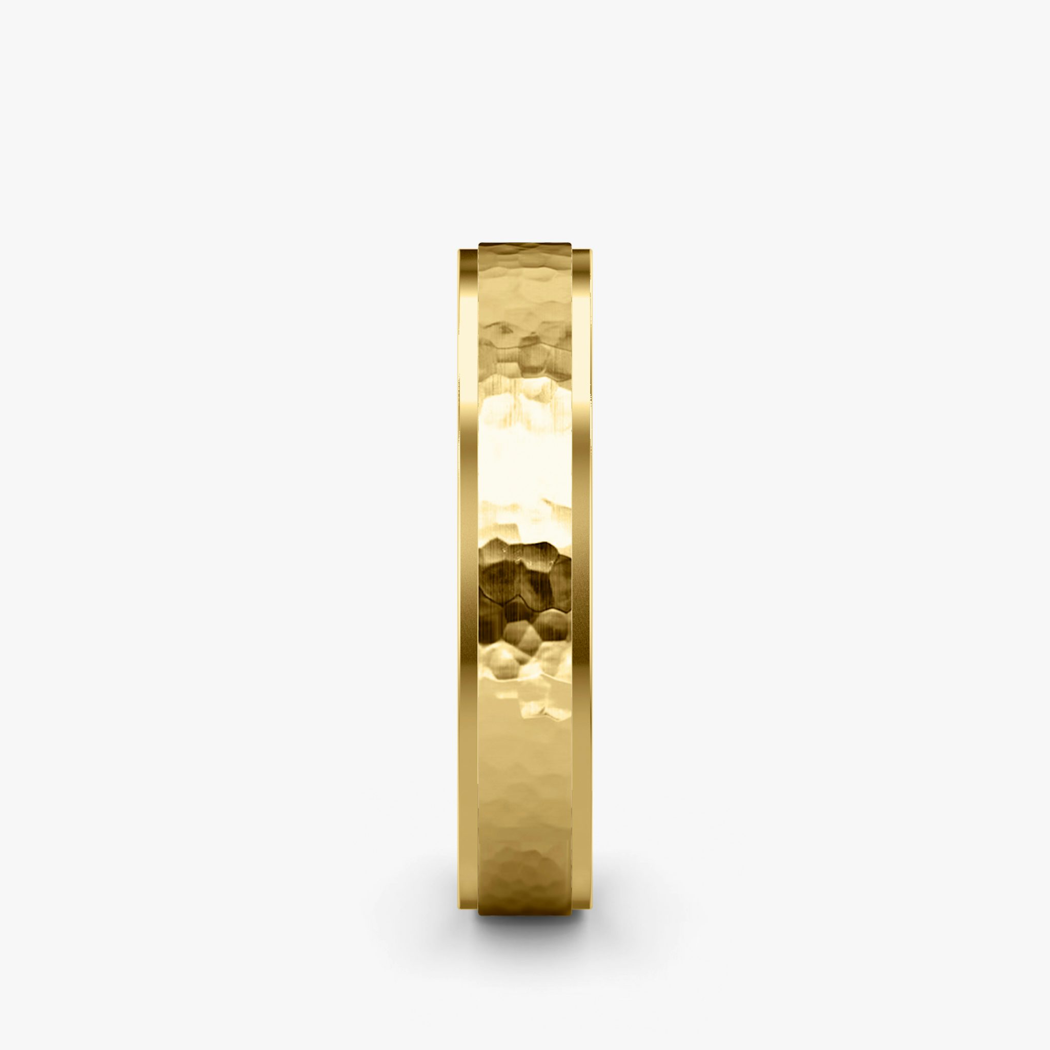 The Hammered Band | 18k | Yellow Gold | bandAccent: Plain | bandWidth: 4.5mm