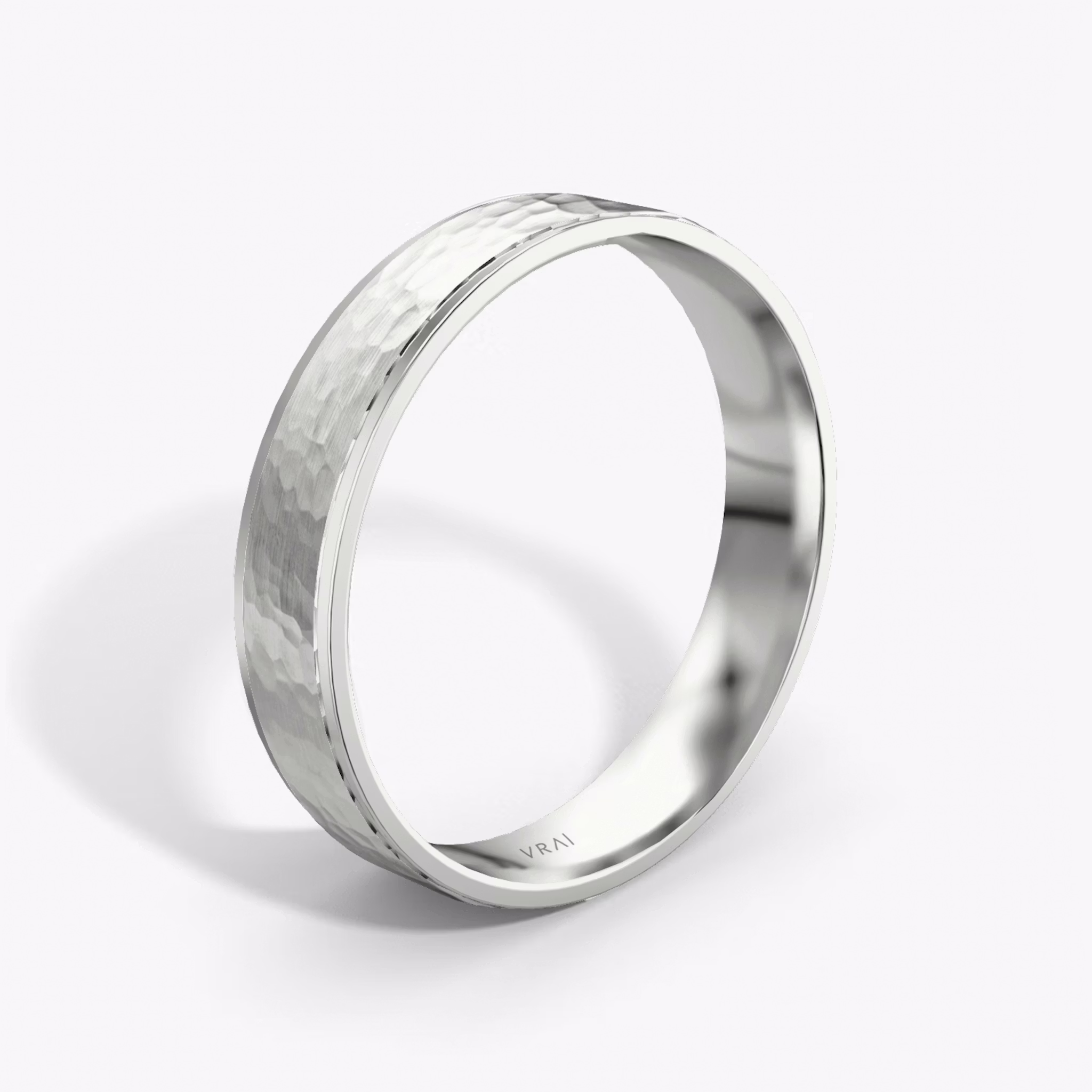 The Hammered Band | Platinum | bandAccent: Plain | bandWidth: 4.5mm