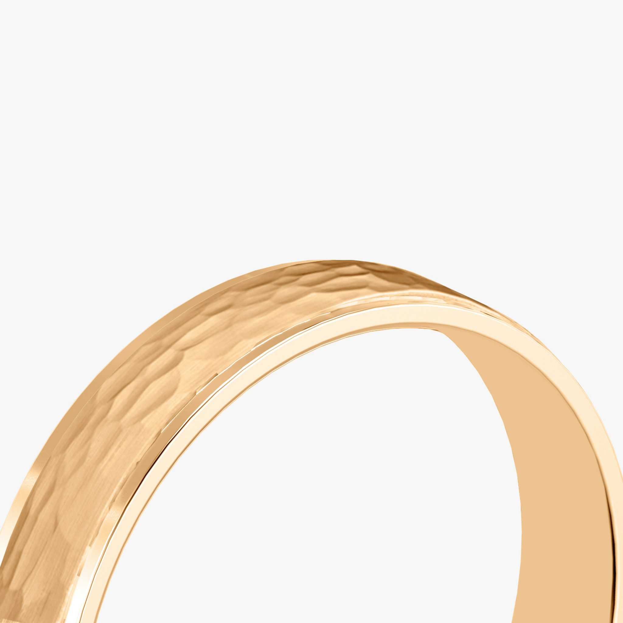 The Hammered Band | 14k | Rose Gold | bandAccent: Plain | bandWidth: 4.5mm