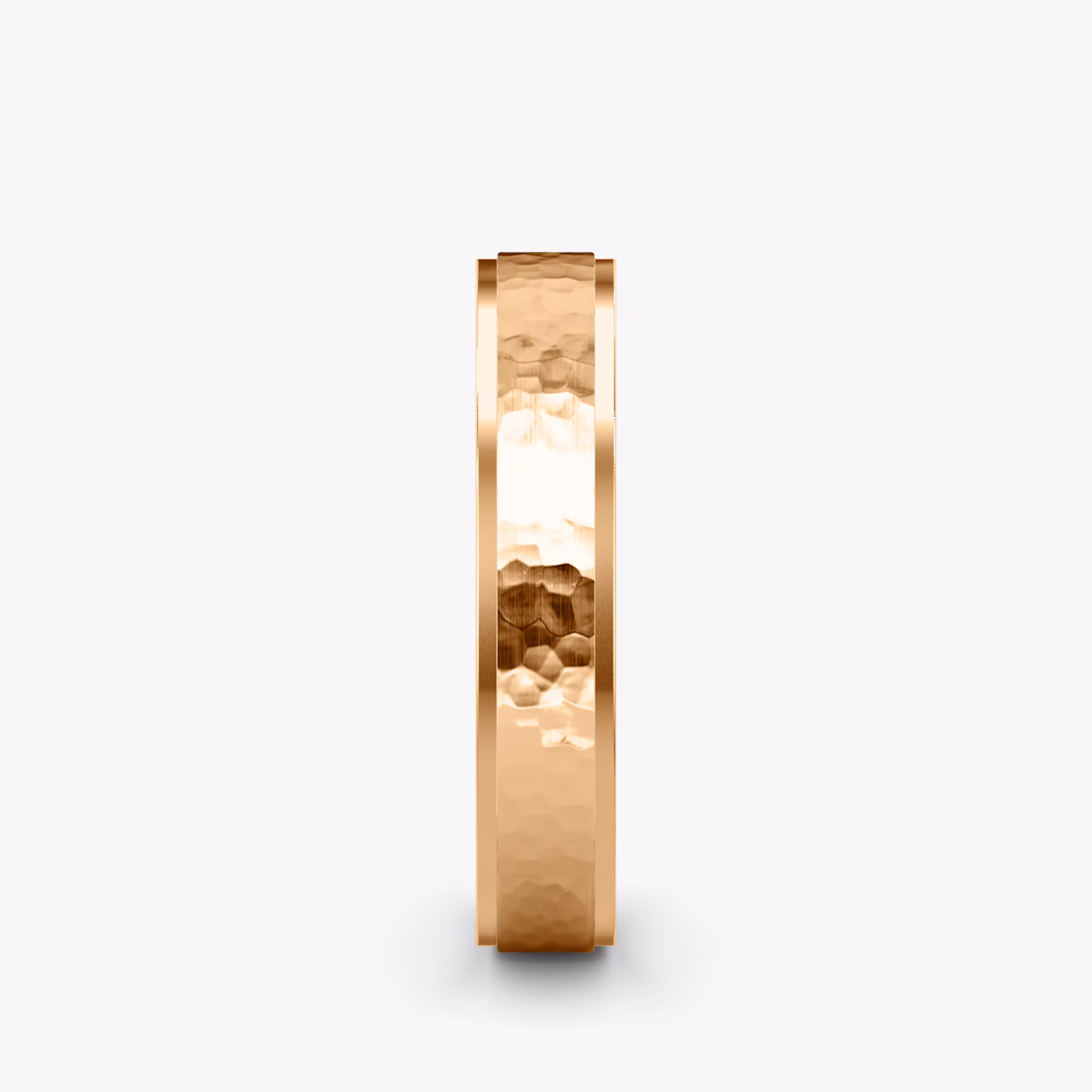 The Hammered Band | 14k | Rose Gold | bandAccent: Plain | bandWidth: 4.5mm