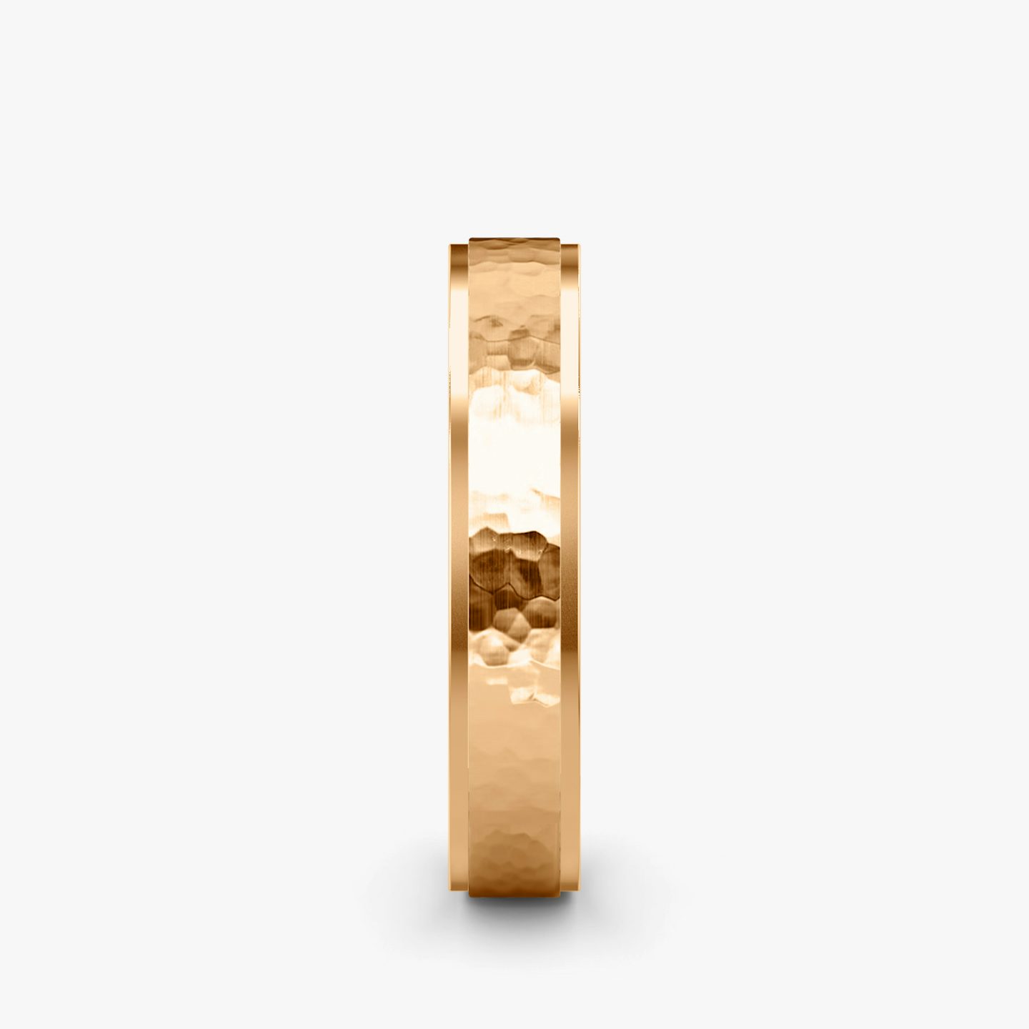 The Hammered Band | 14k | Rose Gold | bandAccent: Plain | bandWidth: 4.5mm