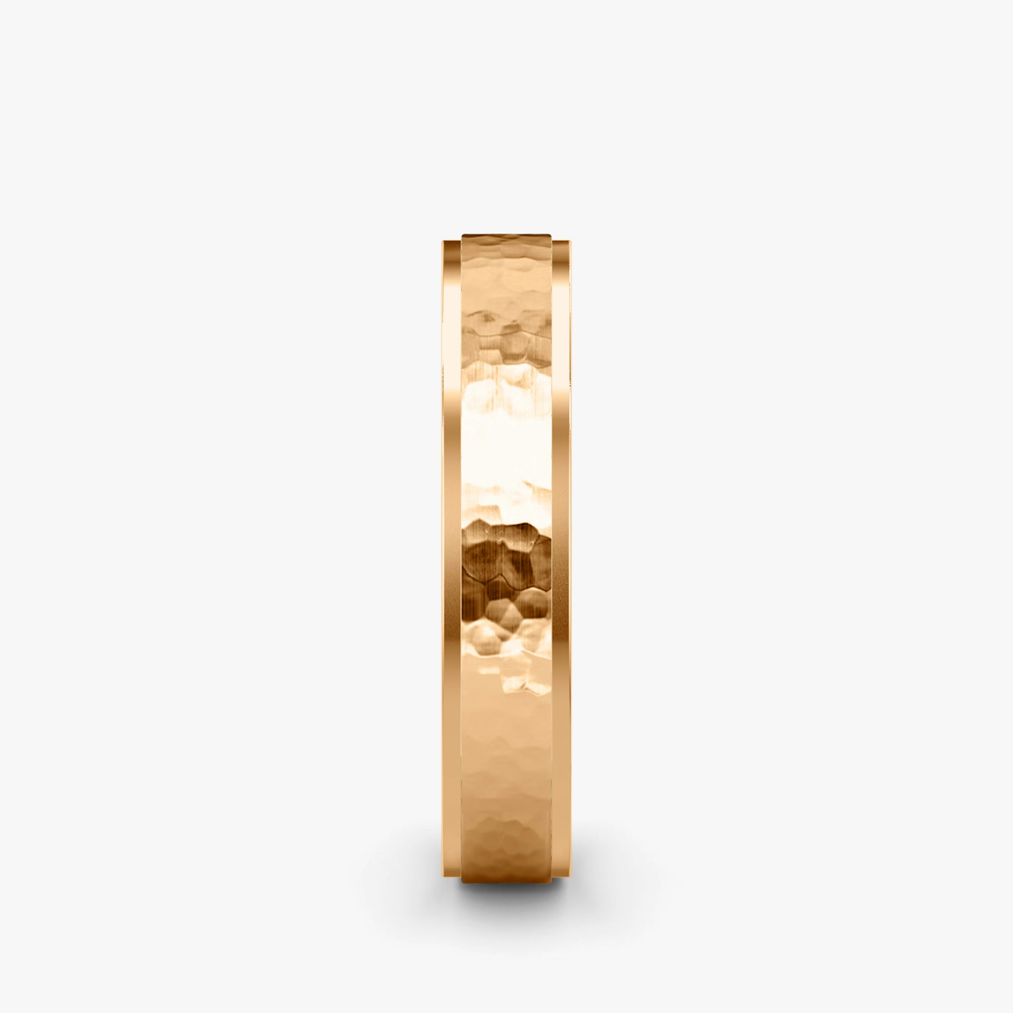 The Hammered Band | 14k | Rose Gold | bandAccent: Plain | bandWidth: 4.5mm