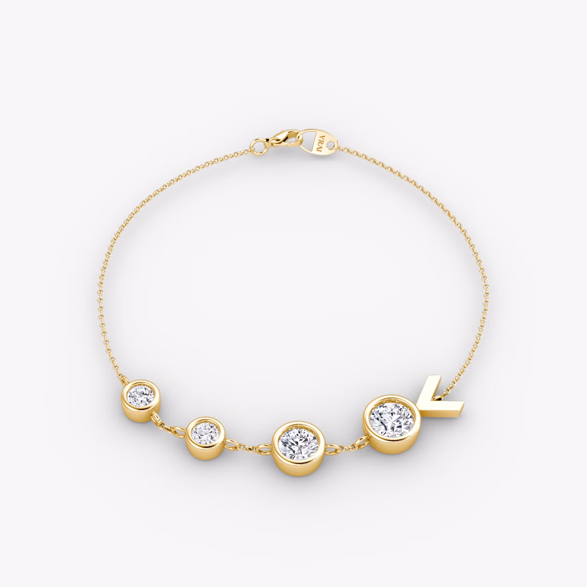 Bracelet Arrow Station | Rond Brillant | 14k | Or jaune | chainLength: 5.5