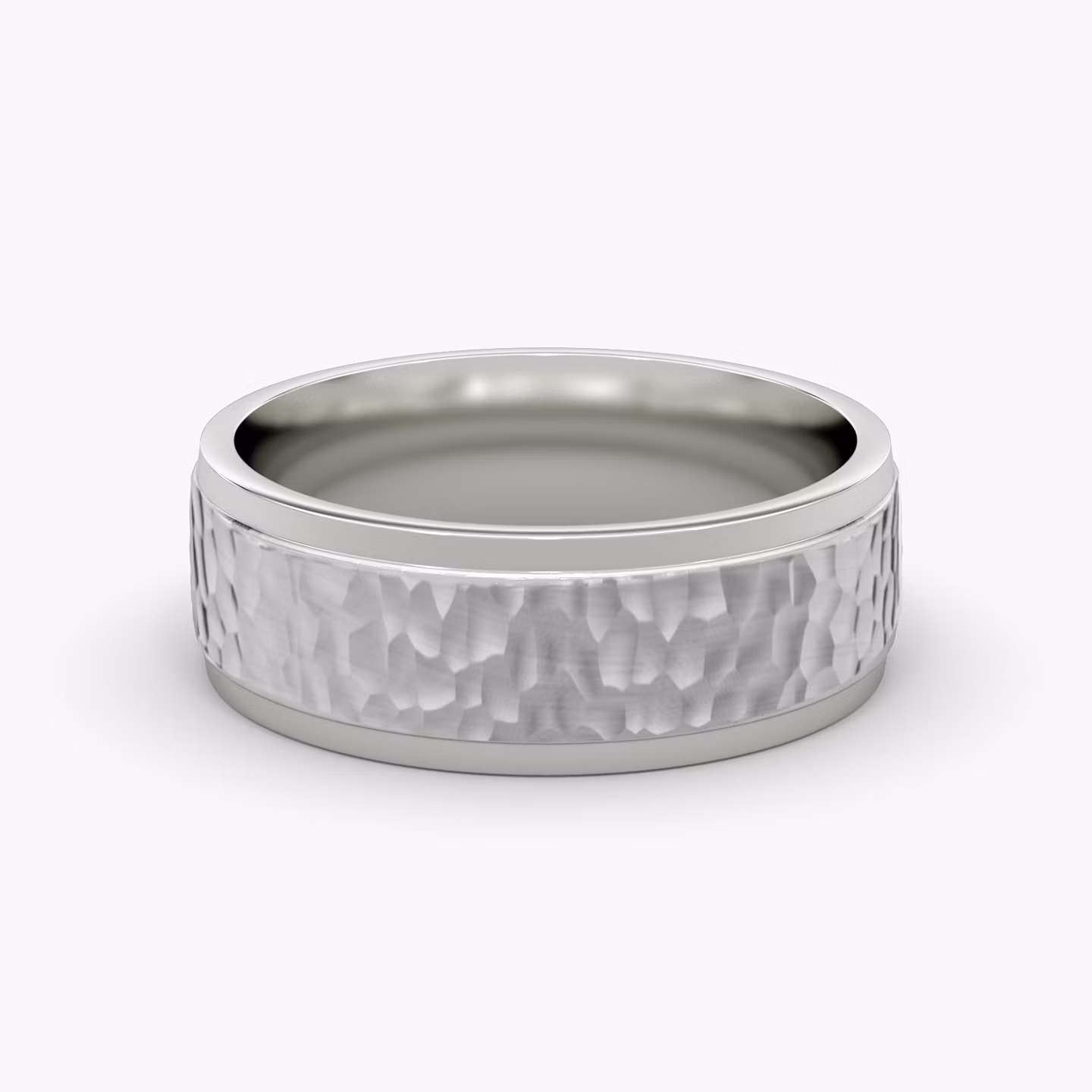 The Hammered Band | 18k | White Gold | bandWidth: 7.5mm