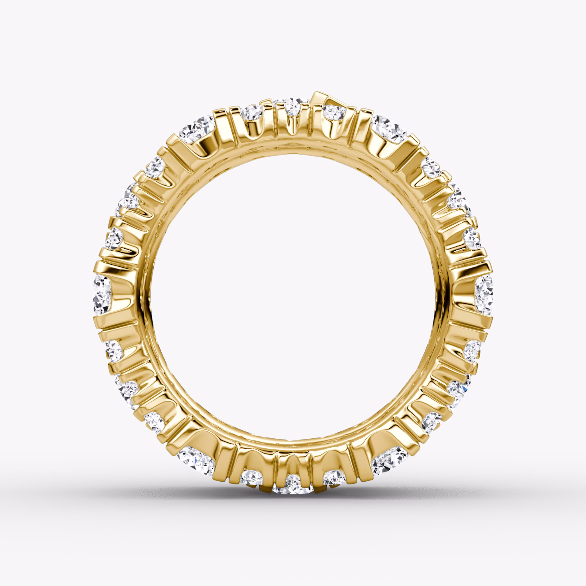 V Multi Row Pavé Ring | Round Brilliant | 14k | Yellow Gold | bandAccent: Pavé | diamondCount: 3