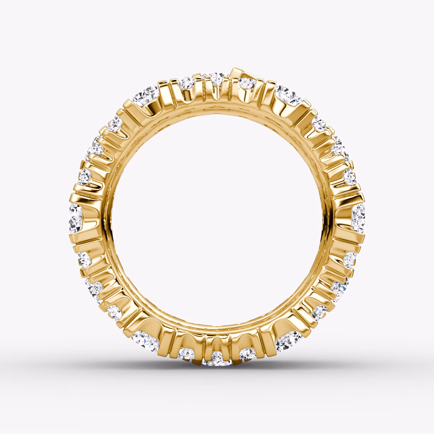 V Multi Row Pavé Ring | Round Brilliant | 14k | Yellow Gold | bandAccent: Pavé | diamondCount: 3