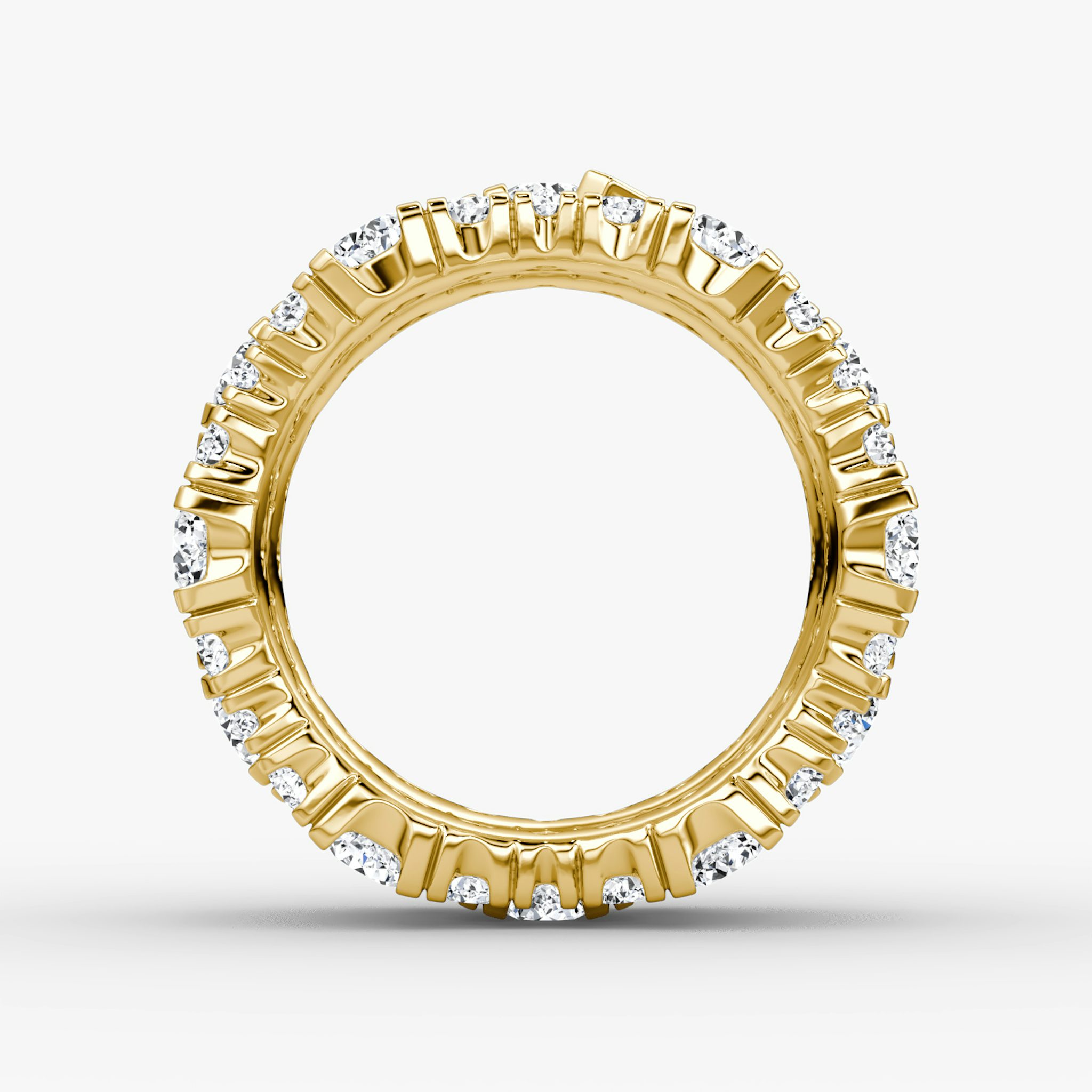 V Multi Row Pavé Ring | Round Brilliant | 14k | Yellow Gold | bandAccent: Pavé | diamondCount: 3