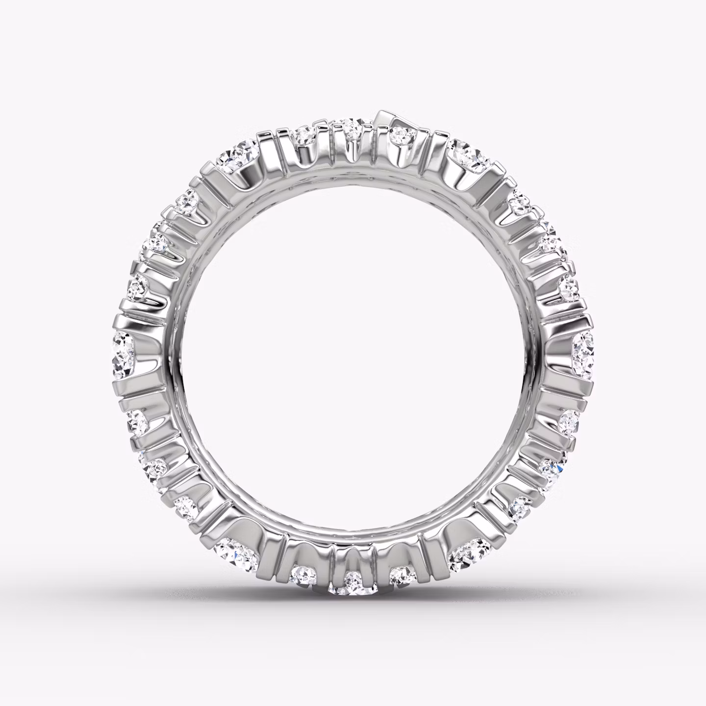 V Multi Row Pavé Ring | Round Brilliant | 14k | White Gold | bandAccent: Pavé | diamondCount: 3