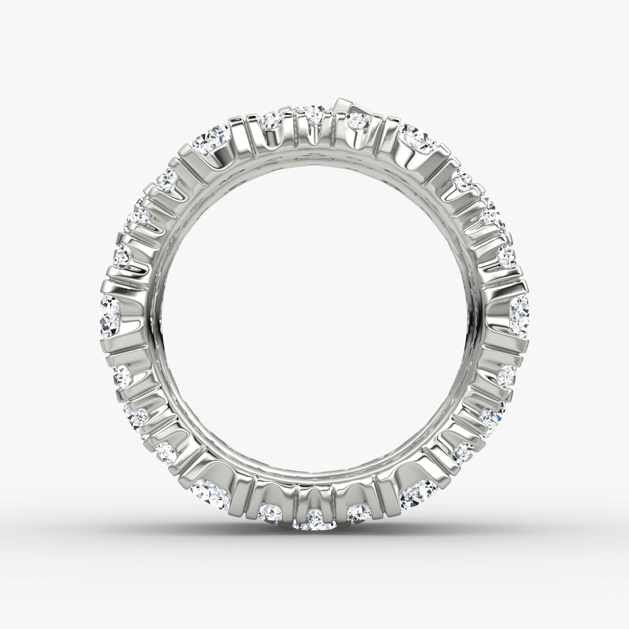 V Multi Row Pavé Ring | round-brilliant | 14k | white-gold | bandAccent: pave | diamondCount: 3