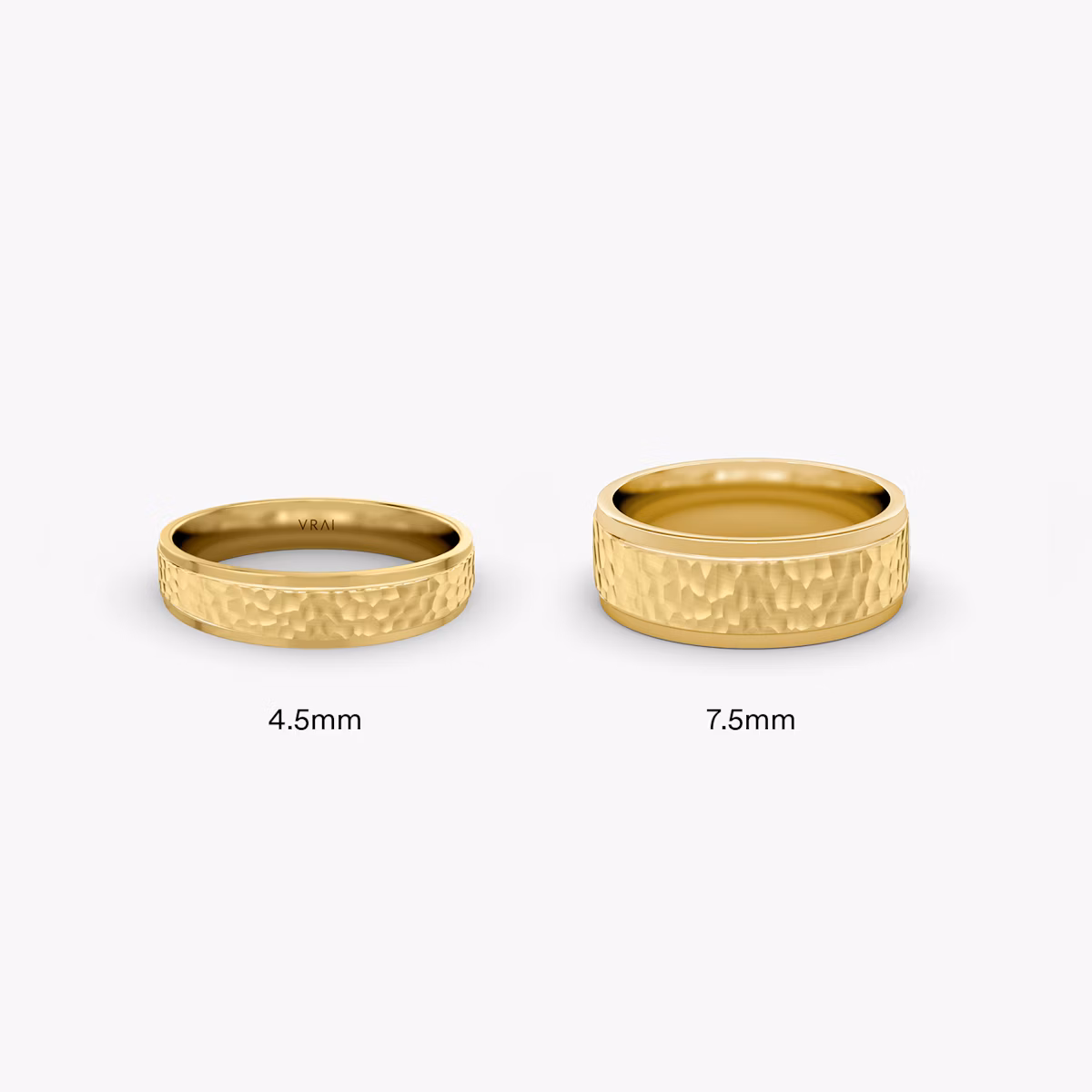 The Hammered Band | 18k | Yellow Gold | bandAccent: Plain | bandWidth: 4.5mm