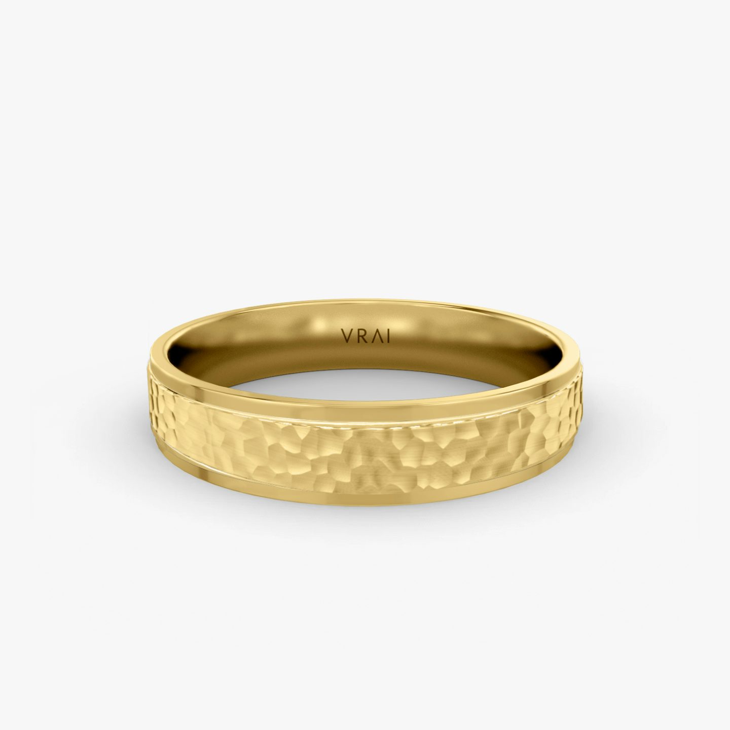 The Hammered Band | 18k | Yellow Gold | bandAccent: Plain | bandWidth: 4.5mm