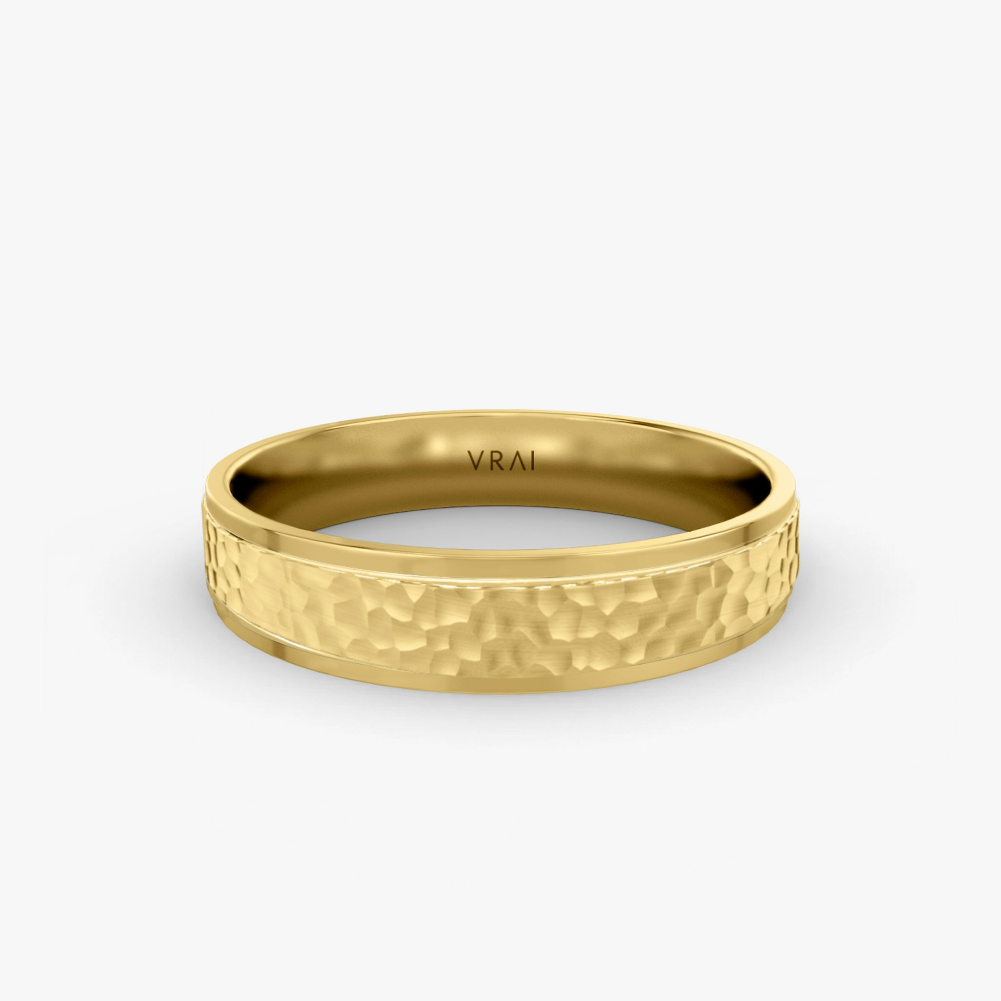 The Hammered Band | 18k | Yellow Gold | bandAccent: Plain | bandWidth: 4.5mm