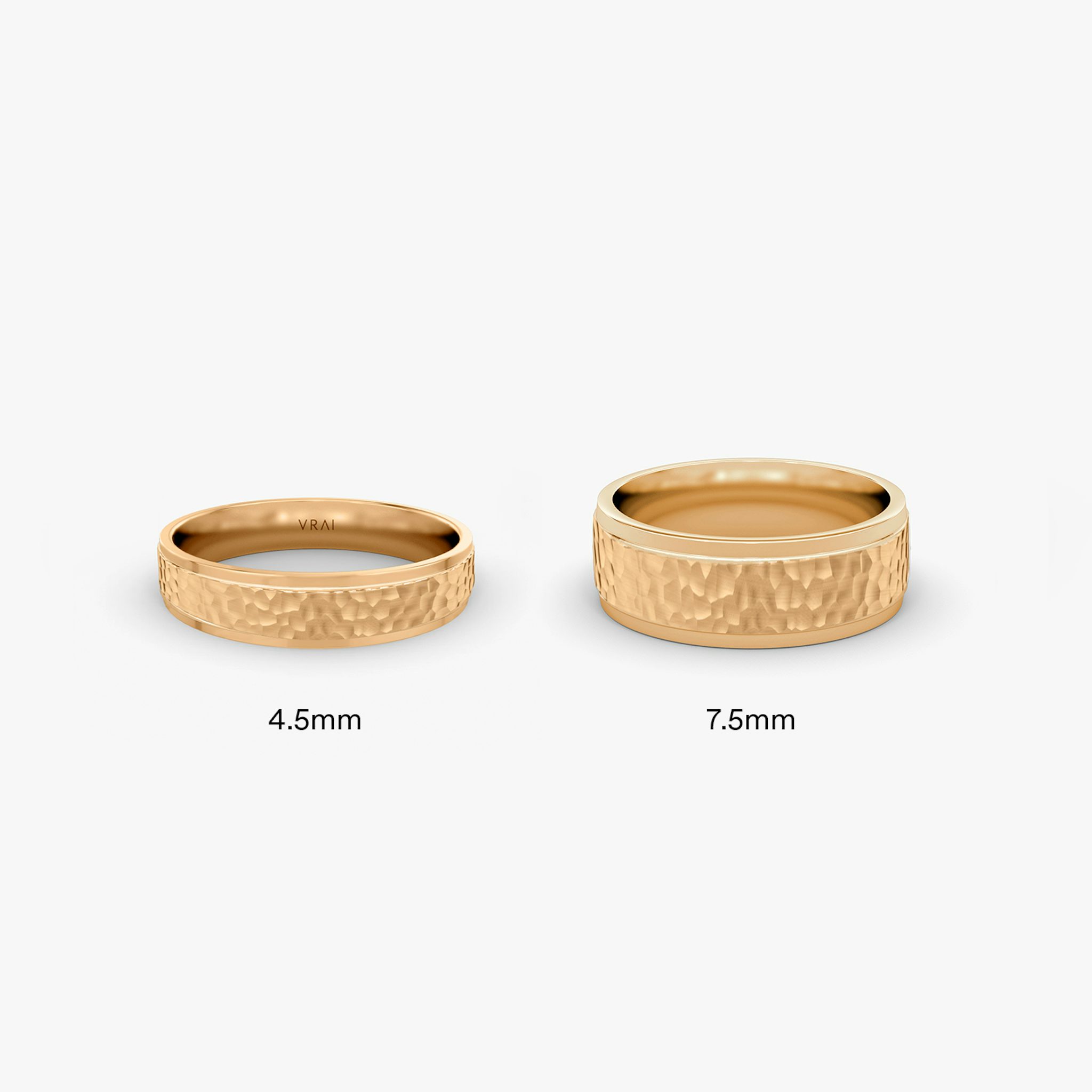 La Alianza Hammered | 14k | Oro rosa | bandWidth: 7.5mm