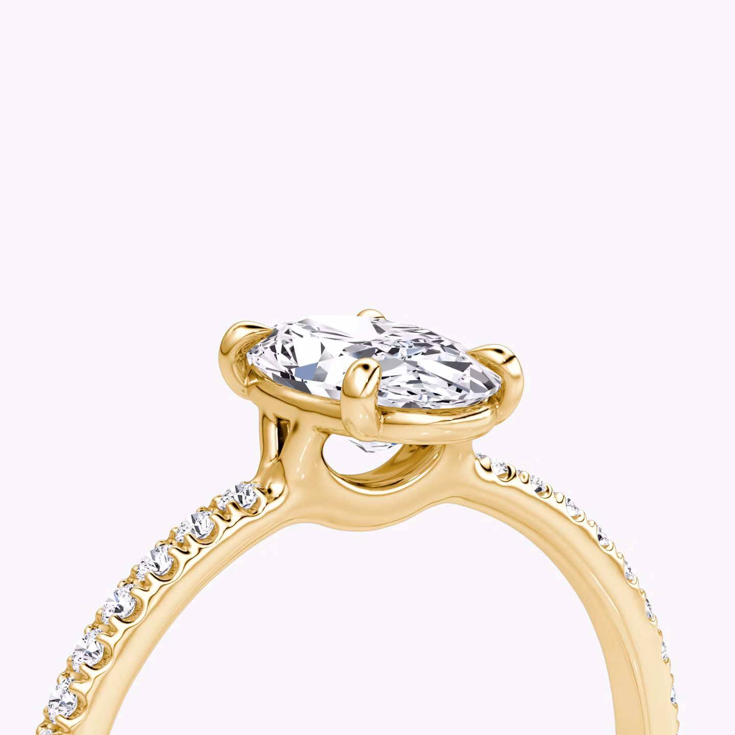 The Signature | Moval | 18k | Yellow Gold | bandAccent: Pavé | bandWidth: standard | excludeFromFeed: null | hiddenHalo: no | diamondOrientation: vertical | caratWeight: other