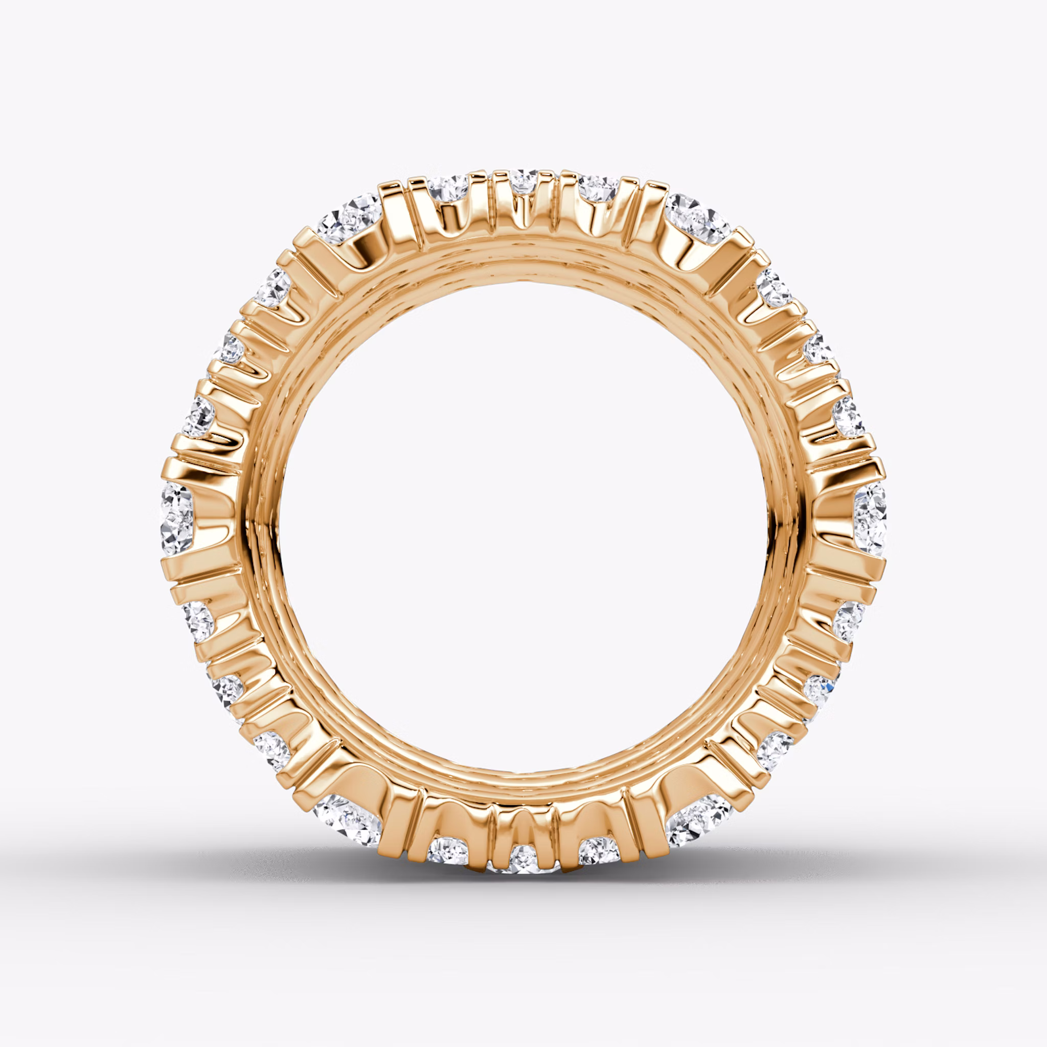 V Multi Row Pavé Ring | Round Brilliant | 14k | Rose Gold | bandAccent: Pavé | diamondCount: 5