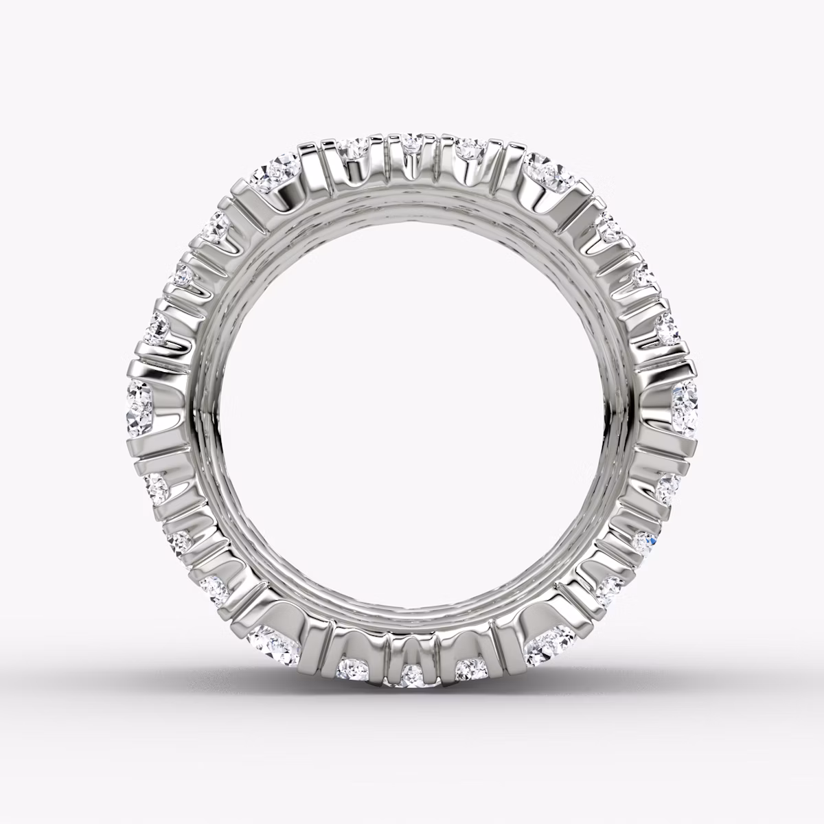 Anillo V Multi Row Pavé | Brillante | 14k | Oro blanco | bandAccent: Pavé | diamondCount: 5