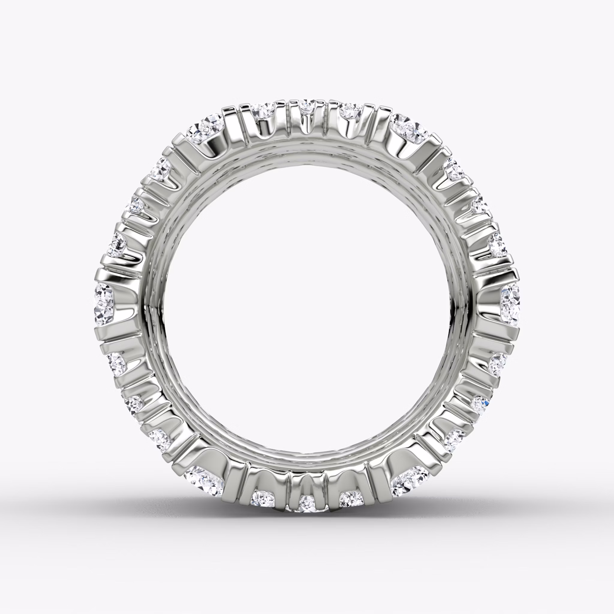 V Multi Row Pavé Ring | Round Brilliant | 14k | White Gold | bandAccent: Pavé | diamondCount: 5