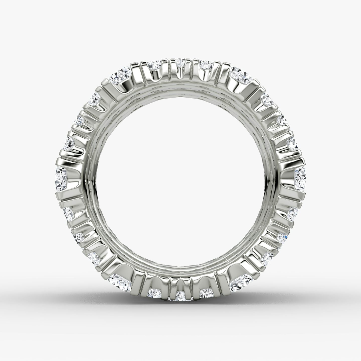 V Multi Row Pavé Ring | Round Brilliant | 14k | White Gold | bandAccent: Pavé | diamondCount: 5