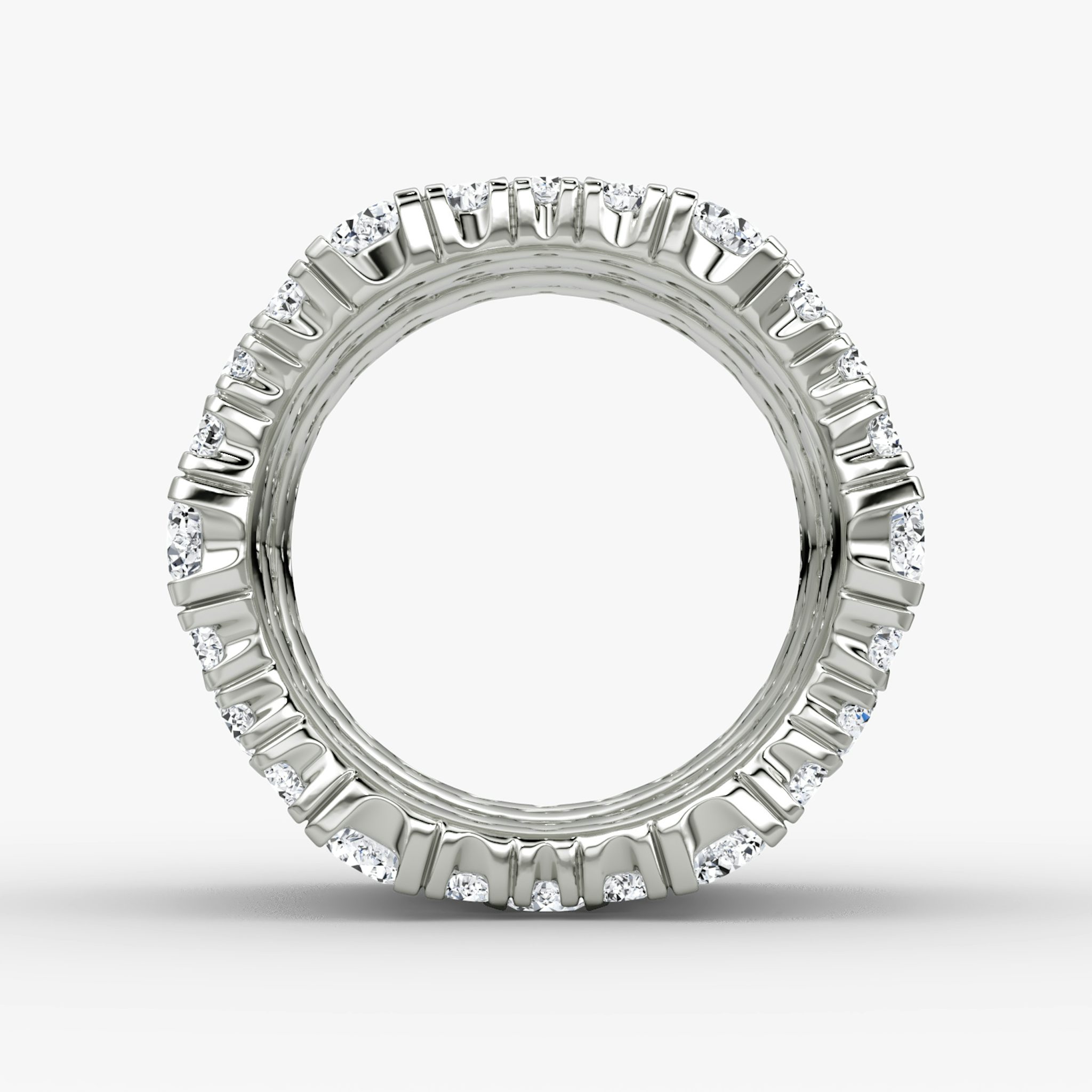V Multi Row Pavé Ring | Round Brilliant | 14k | White Gold | bandAccent: Pavé | diamondCount: 5