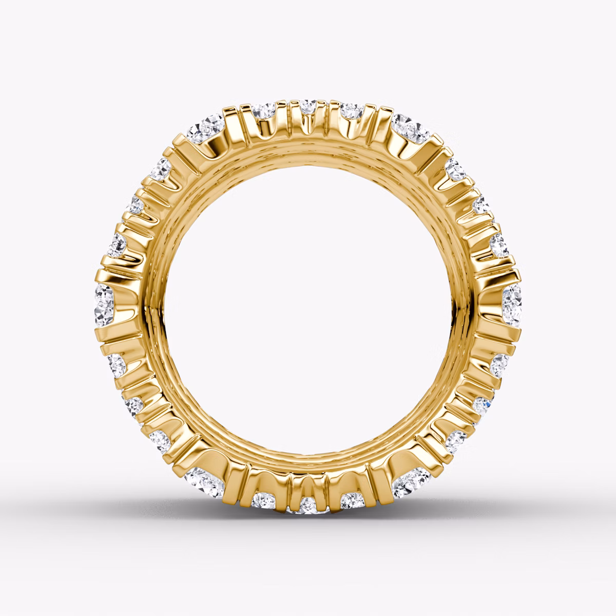 Anillo V Multi Row Pavé | Brillante | 14k | Oro amarillo | bandAccent: Pavé | diamondCount: 5