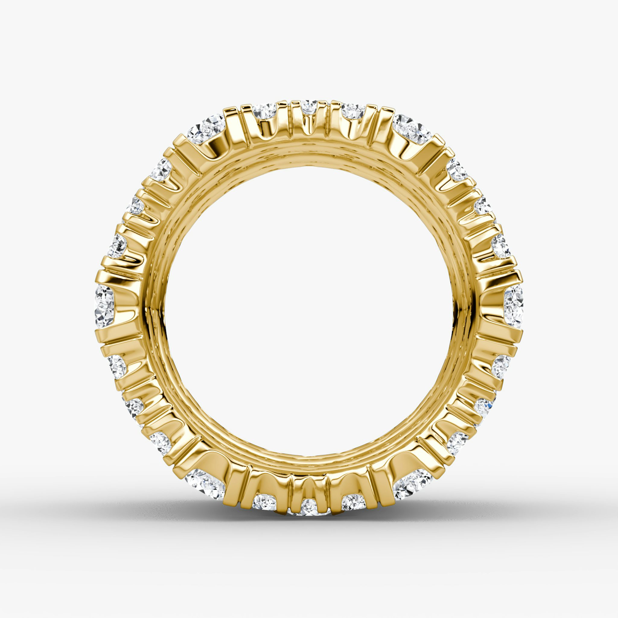 V Multi Row Pavé Ring | Round Brilliant | 14k | Yellow Gold | bandAccent: Pavé | diamondCount: 5