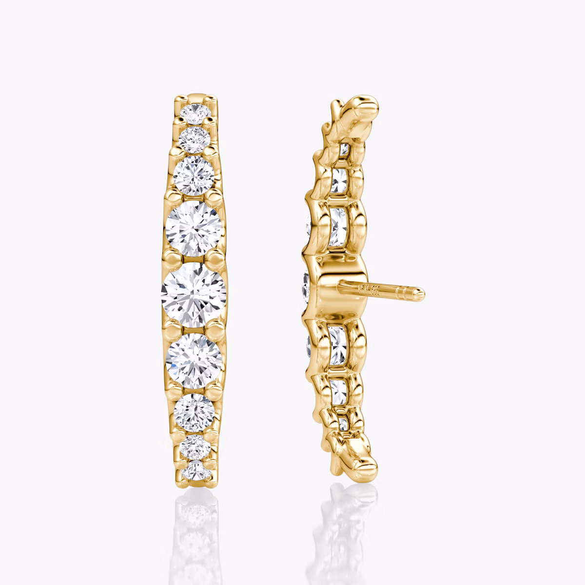Eternity Cuff Ohrring | Rund | 14k | Gelbgold
