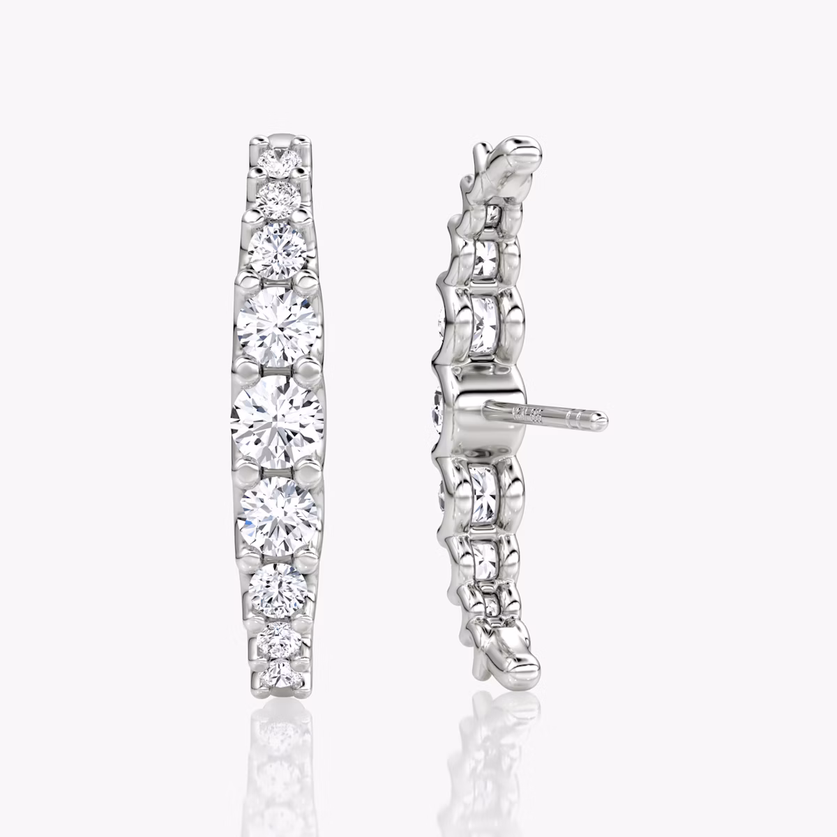 Pendiente Eternity Cuff Stud | Brillante | 14k | Oro blanco