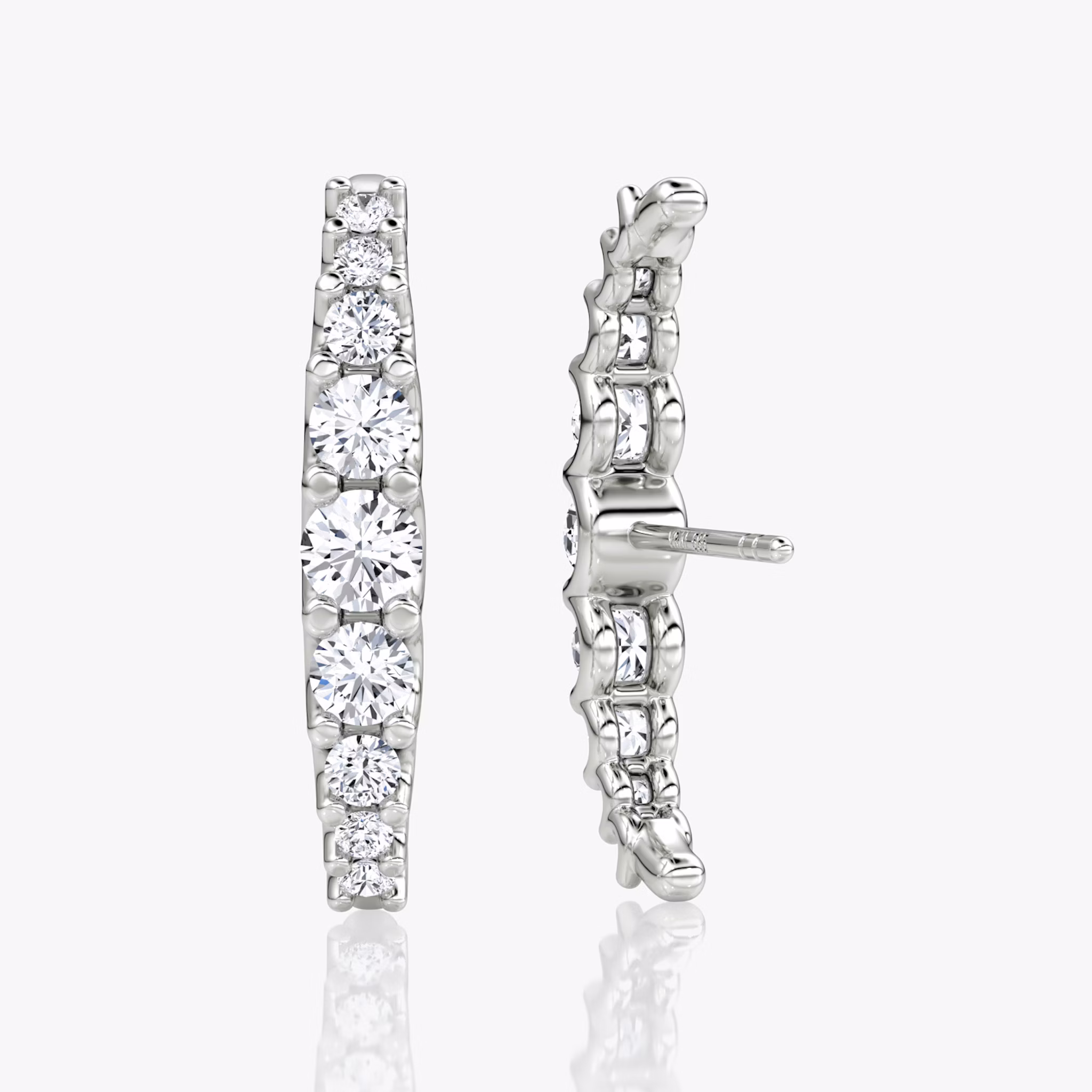 Eternity Cuff Stud | Round Brilliant | 14k | White Gold | caratWeight: 0.52ct