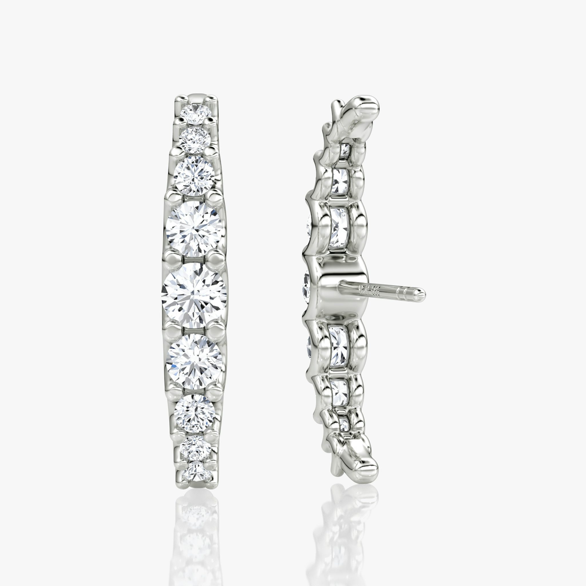 Eternity Cuff Stud | Round Brilliant | 14k | White Gold | caratWeight: 0.52ct