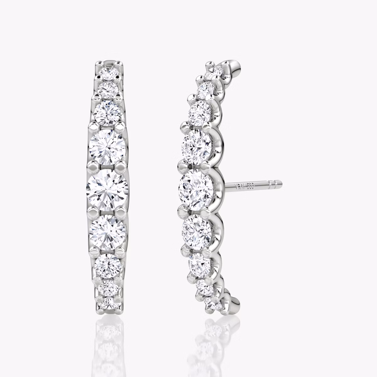 Pendiente Eternity Cuff Stud | Brillante | 14k | Oro blanco